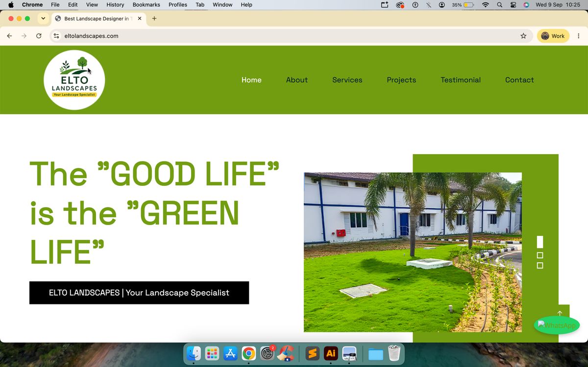 ELTO Landscapes — website designed by Masterminds