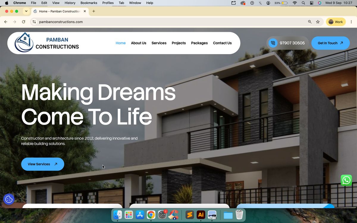 Pamban Constructions website by Masterminds