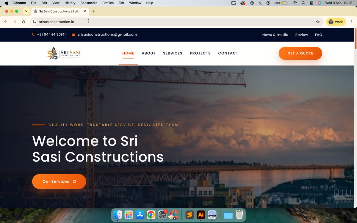 Sri Sasi Constructions — website designed by Masterminds