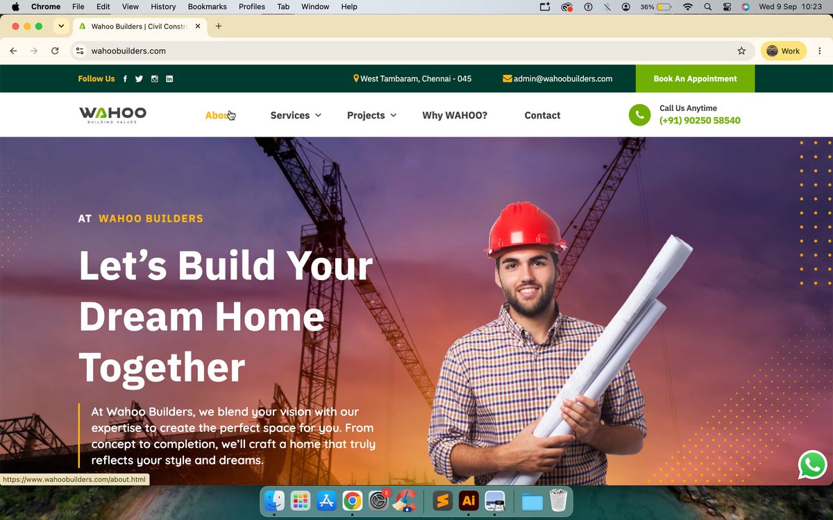 Wahoo Builders — website designed by Masterminds